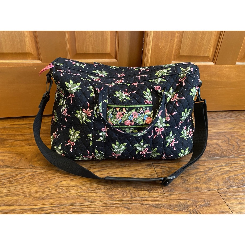 Vtg Retired Vera Bradley Quilted Small 18" Duffel Bag New Hope Travel Crossbody